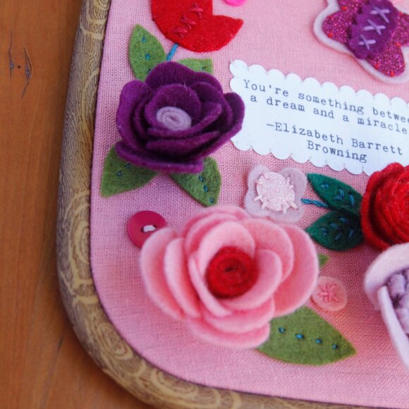 Handmade Embroidered Felt Applique Floral ORIGINAL Art by Catshy Crafts - Picture 5 of 8